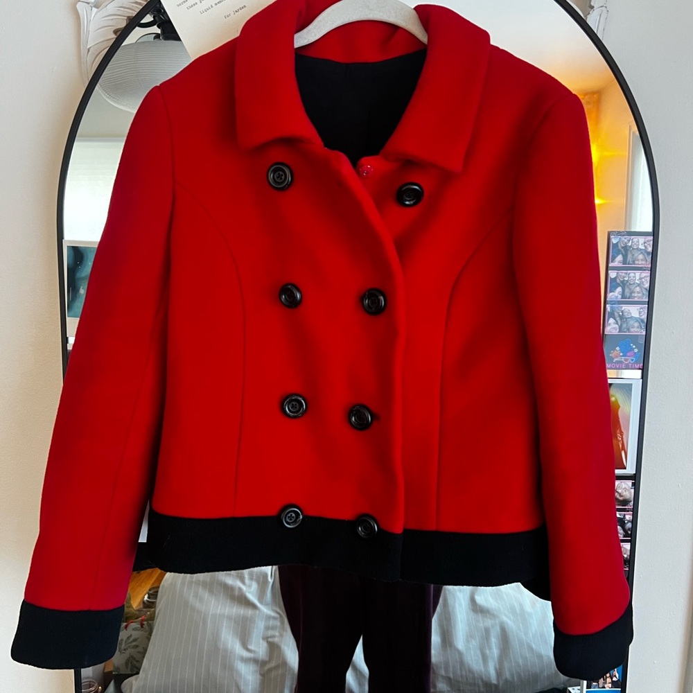 Vintage Women's Red Double-Breasted Jacket